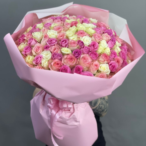 Букет из 151 кенийской розы микс (40 см) в Старой Купавне