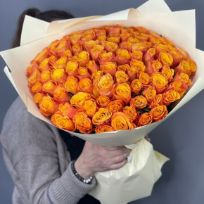 Букет из 101 огненной розы (40 см) в Старой Купавне