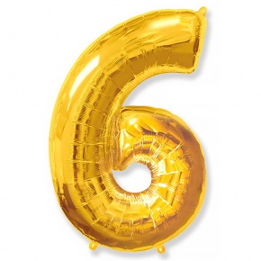 Шар гелиевый цифра 6 (40х102 см) в Старой Купавне