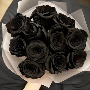 Букет "Черная королева" из 11 черных роз Эквадор (60 см) в Старой Купавне