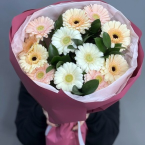 Букет из 13 белых гербер микс в Старой Купавне