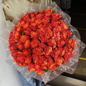 Букет 75 огненных роз (40 см) в Старой Купавне