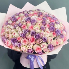 Букет из 101 розы нежный микс (40 см) в Старой Купавне