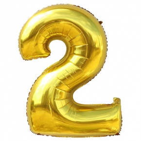 Шар гелиевый цифра 2 (40х102 см) в Старой Купавне