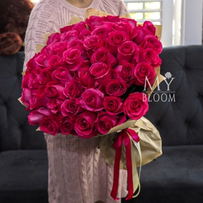 Букет 51 роза Эквадор Пинк Флоид (60 см) в Старой Купавне