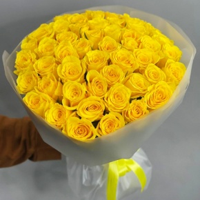 Букет "Золотце" из 51 лимонной розы (40 см) в Старой Купавне