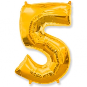 Шар гелиевый цифра 5 (40х102 см) в Старой Купавне