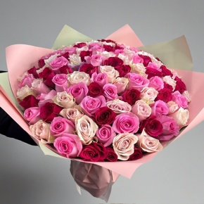 Букет "Ода любви" из 101 розы микс (40 см) в Старой Купавне