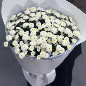 Букет "Белая дымка" из 25 хризантем сантини в Старой Купавне