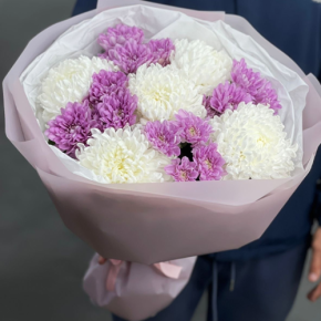 Букет "Вместе с тобой" из нежных хризантем в Старой Купавне