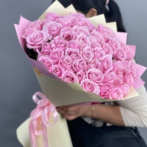 Букет из 51 пастельной розы Аваланж (60 см) в Старой Купавне