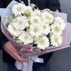 Нежный букет из гербер и ромашек в Старой Купавне