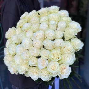 Букет из 51 розы Эквадор Мондиаль под ленту (80 см) в Старой Купавне