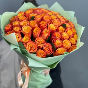 Букет из 71 огненной розы (40 см) в Старой Купавне