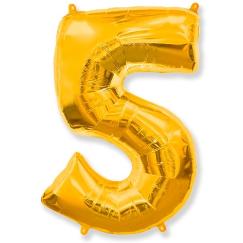 Шар гелиевый цифра 5 (40х102 см) в Старой Купавне