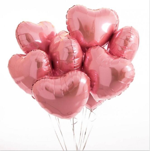 Сердце розовое фольгированный шар с гелием (45 см) в Старой Купавне