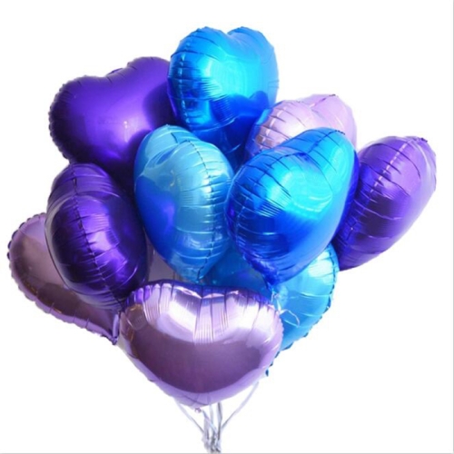 Сердце голубое фольгированный шар с гелием (45 см) в Старой Купавне
